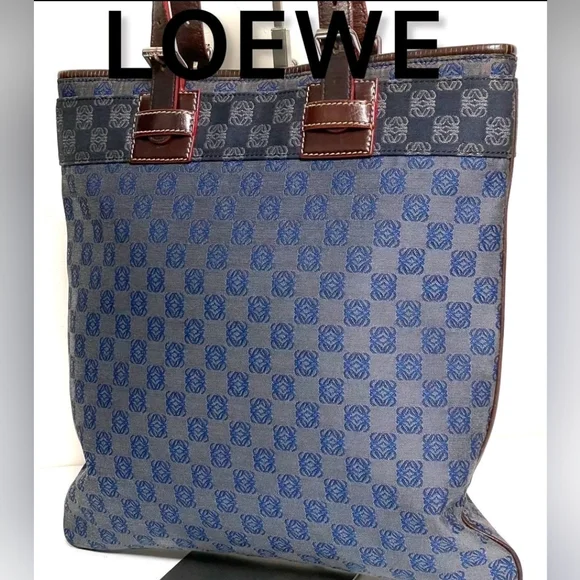 Loewe Blue and Gray Patterned Laptop Bag - Picture 1 of 1